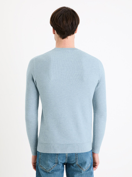 Celio Világoskék férfi basic pulóver Celio Bepic