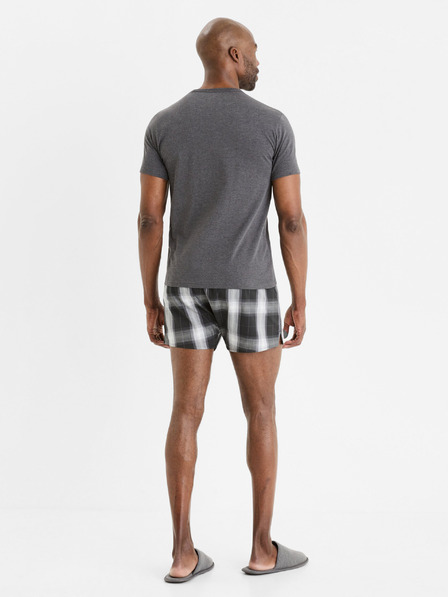 Celio Szürke férfi kockás rövid pizsama Celio Gipyshort2