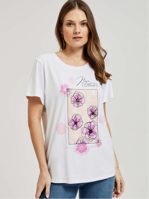 Moodo Női virágmintás póló Moodo