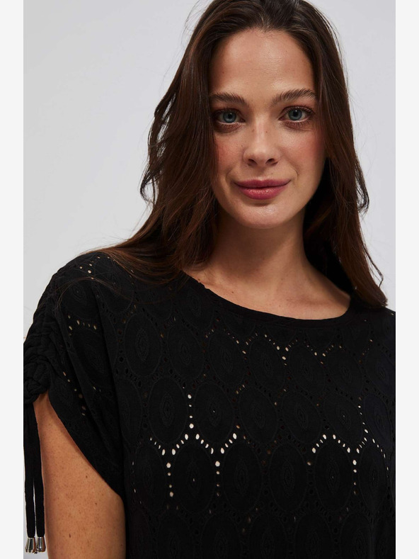 Moodo Fekete női áttört póló Moodo