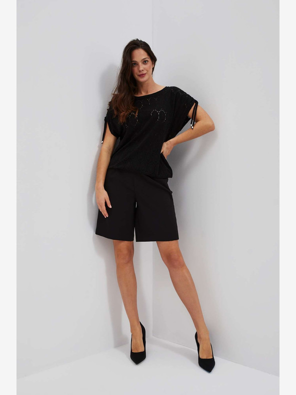 Moodo Fekete női áttört póló Moodo