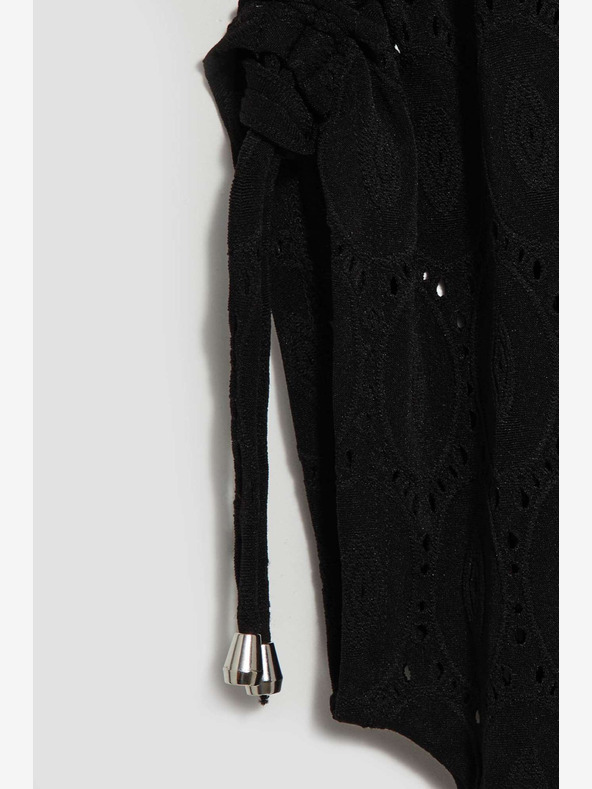 Moodo Fekete női áttört póló Moodo