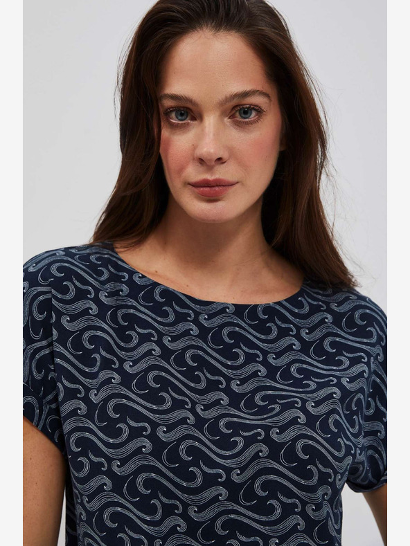 Moodo Sötétkék mintás póló Moodo