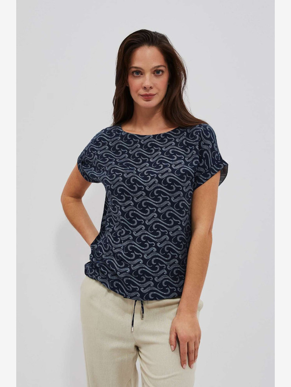 Moodo Sötétkék mintás póló Moodo
