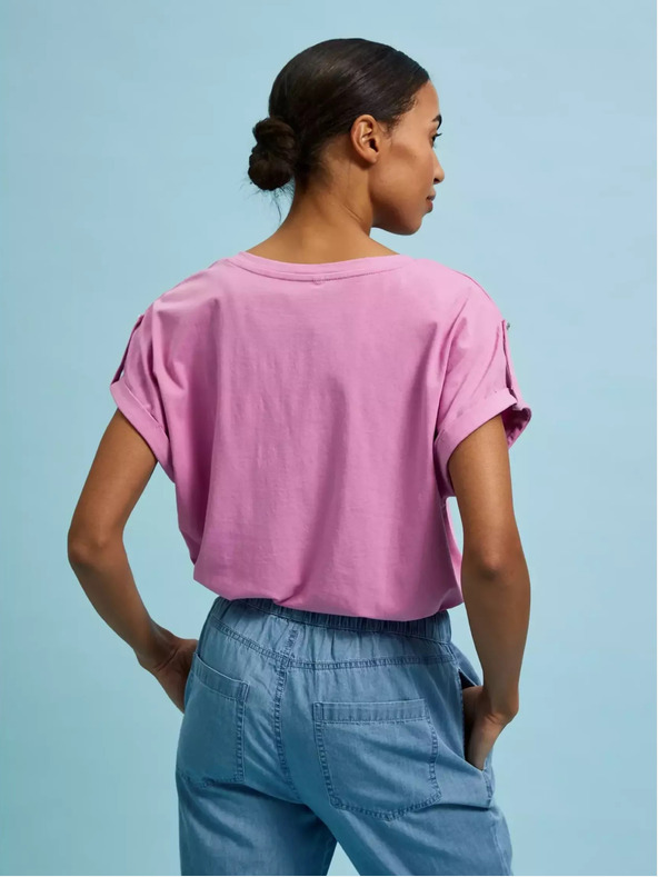 Moodo Rózsaszín V-nyakú póló Moodo