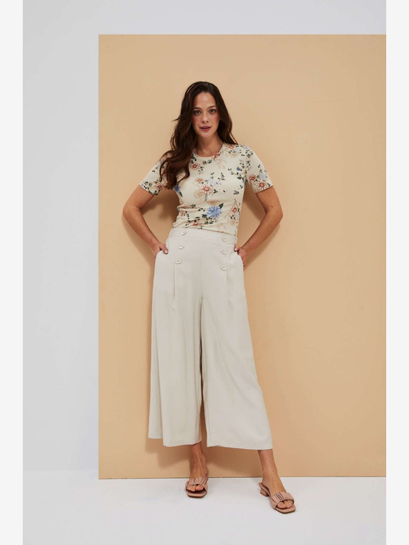 Moodo Bézs színű, nyomtatott póló Moodo