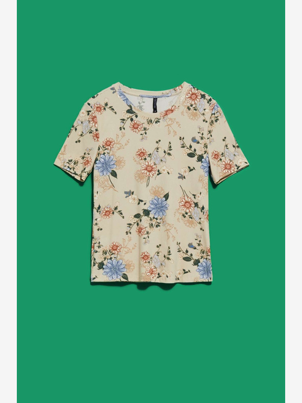 Moodo Bézs színű, nyomtatott póló Moodo