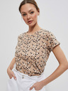 Moodo Moodo Bézs női mintás póló