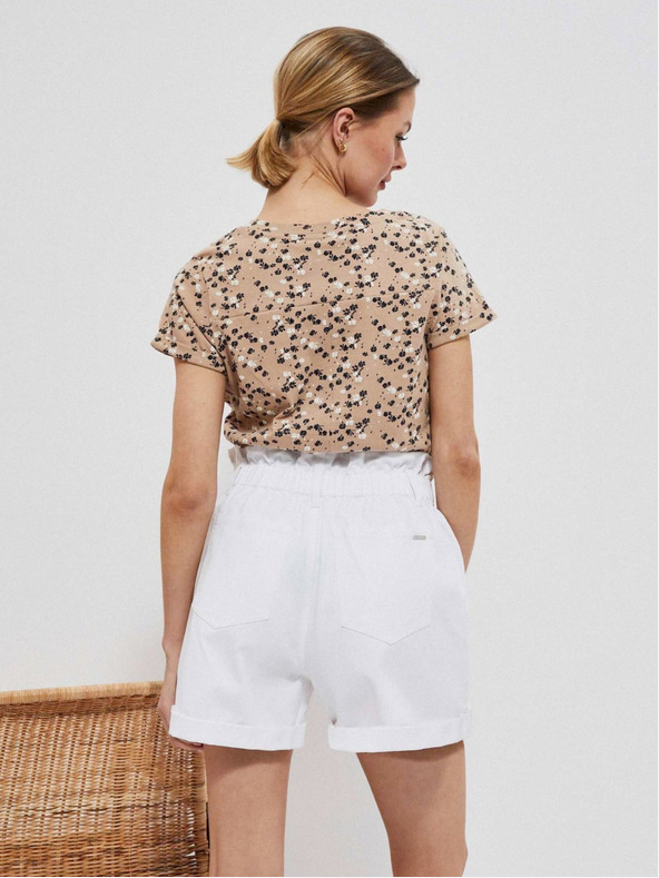 Moodo Moodo Bézs női mintás póló