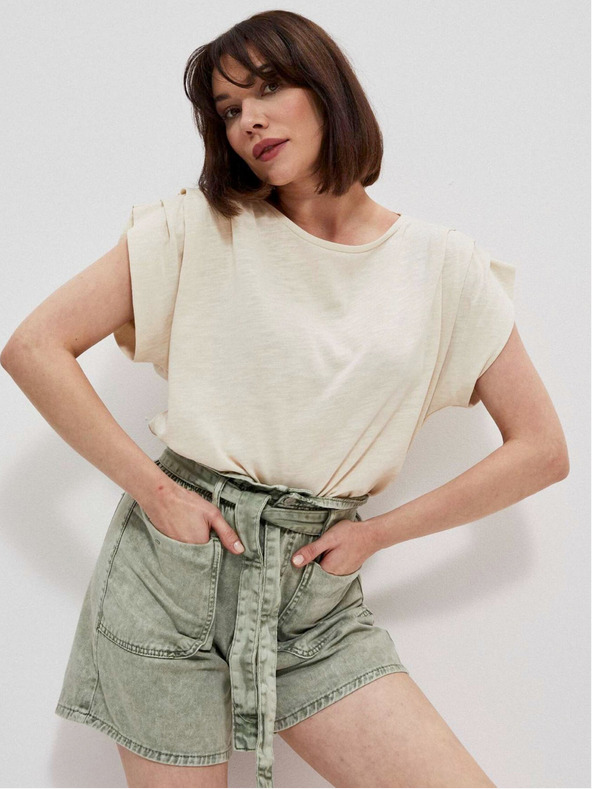 Moodo Krémszínű női póló Moodo