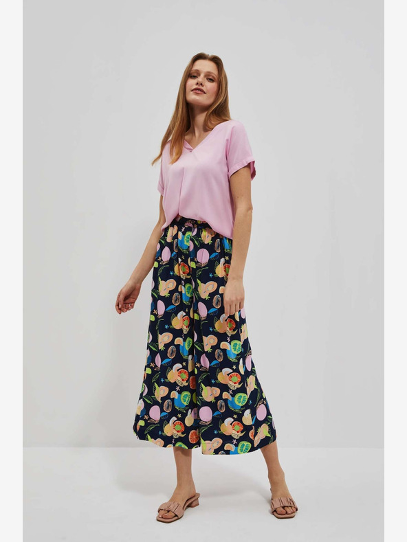 Moodo Rózsaszín V-nyakú póló Moodo