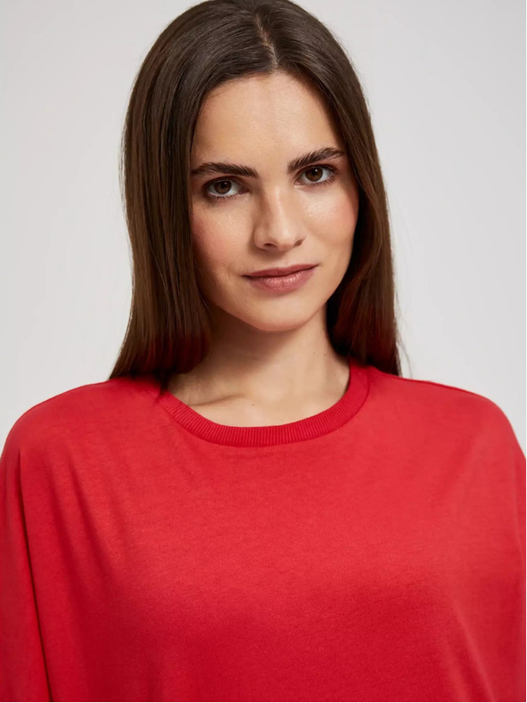 Moodo Piros túlméretezett póló Moodo