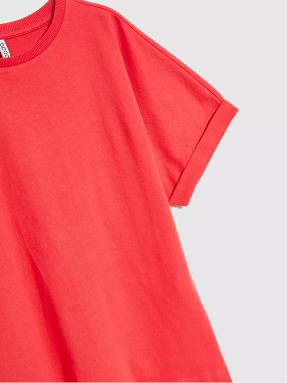 Moodo Piros túlméretezett póló Moodo