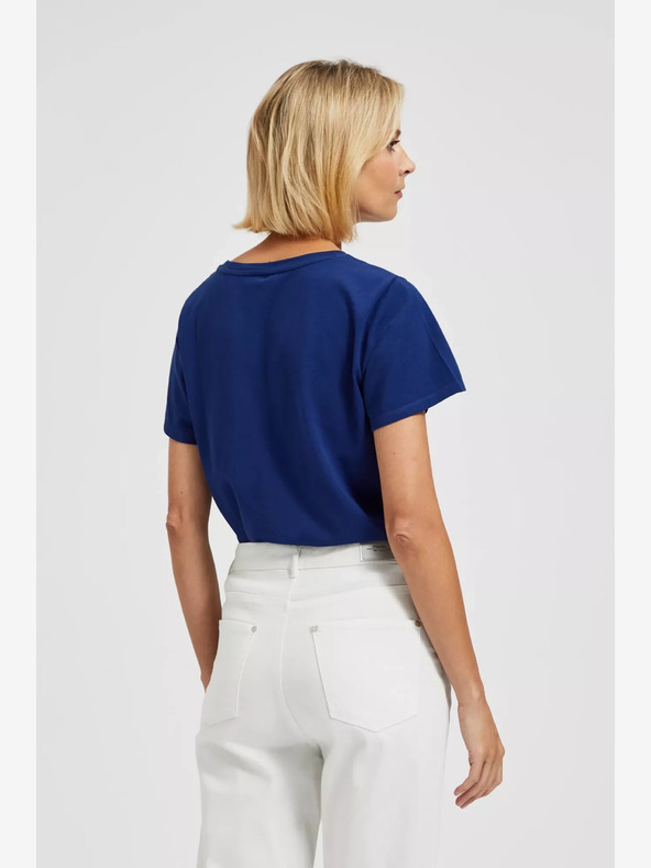 Moodo Moodo sötétkék nyomtatott póló