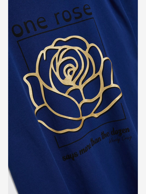 Moodo Moodo sötétkék nyomtatott póló