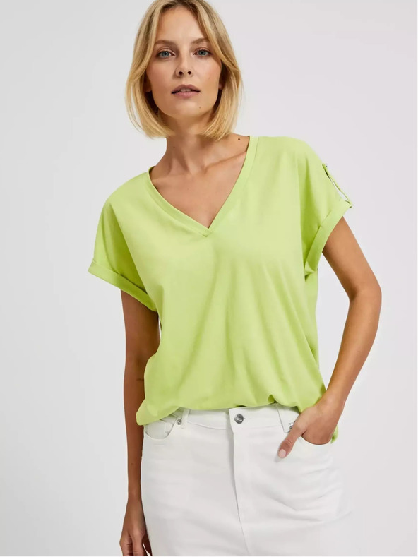 Moodo Világoszöld V-nyakú póló Moodo