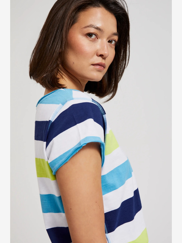 Moodo Fehér és türkizkék póló Moodo