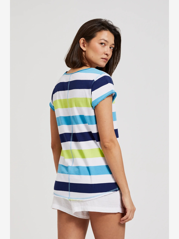 Moodo Fehér és türkizkék póló Moodo