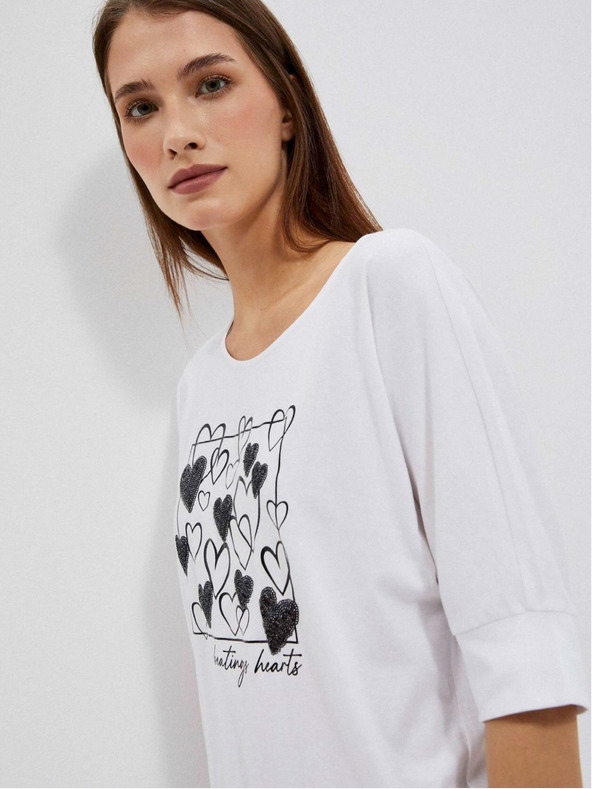 Moodo Fehér női póló Moodo