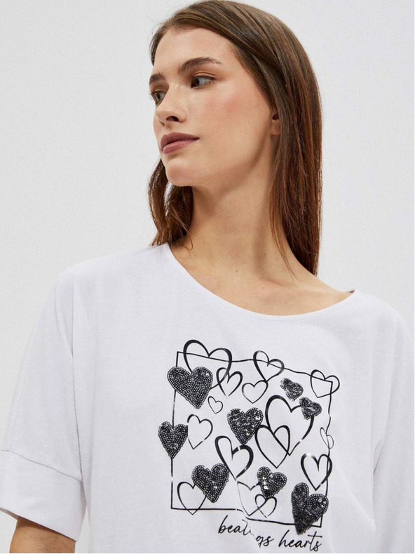 Moodo Fehér női póló Moodo