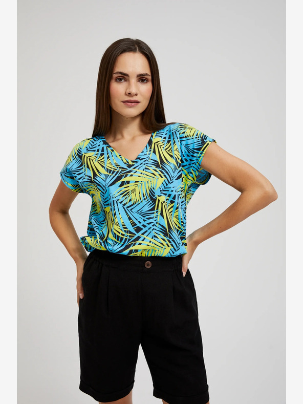 Moodo Türkiz mintás póló Moodo