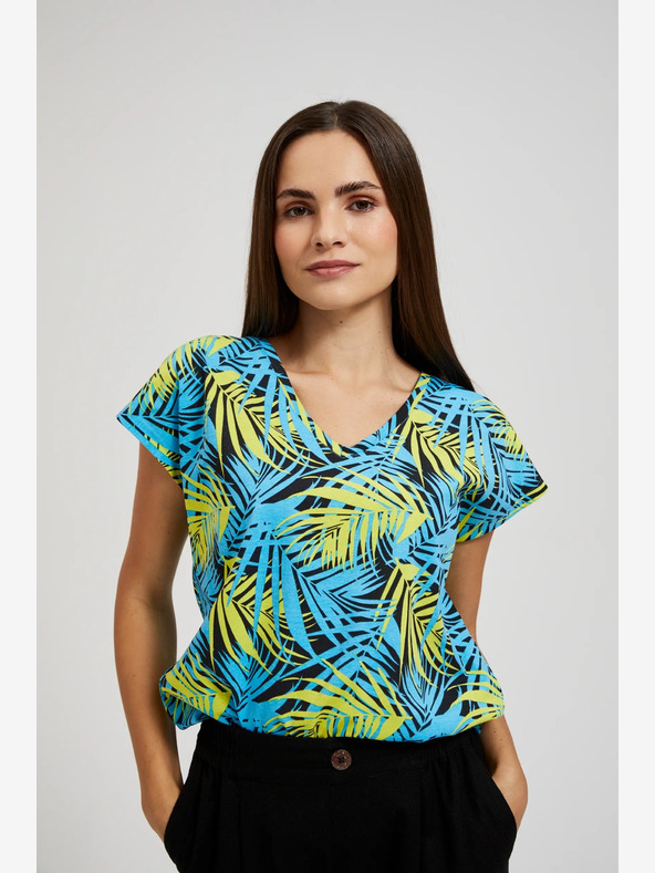 Moodo Türkiz mintás póló Moodo