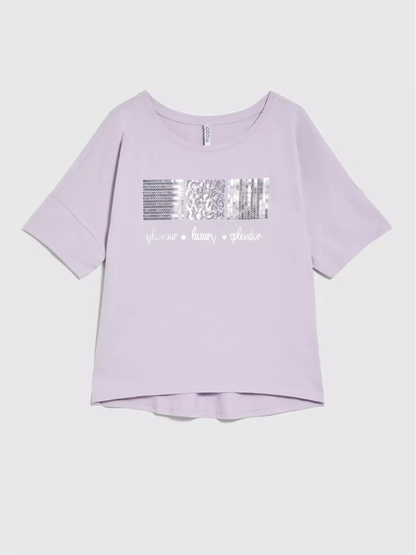 Moodo Világoslila flitteres póló Moodo