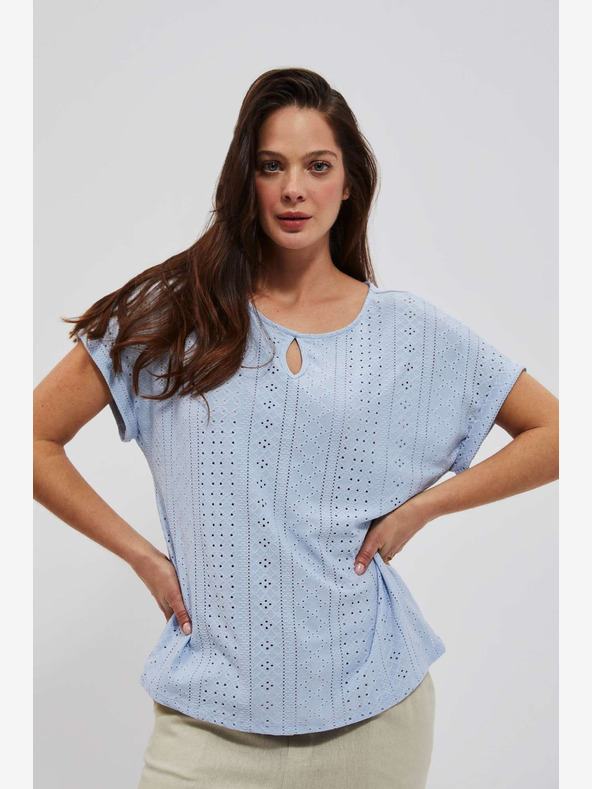 Moodo Moodo világoskék áttört ing