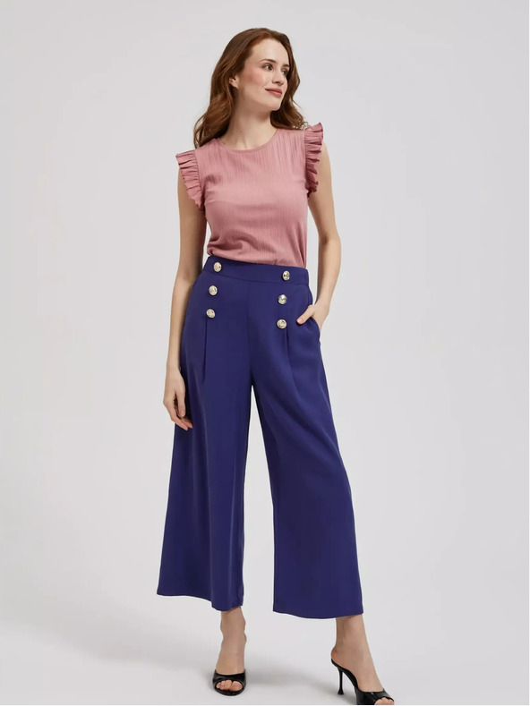 Moodo Régi rózsaszínű fodros ing a vállán Moodo