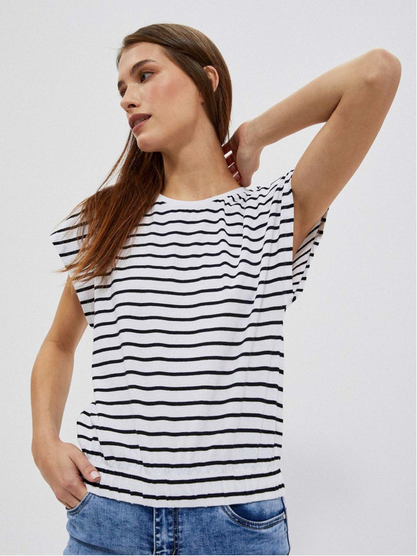 Moodo Kék-fehér női csíkos ing Moodo