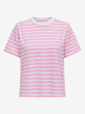 ONLY Fehér és rózsaszín női csíkos póló ONLY