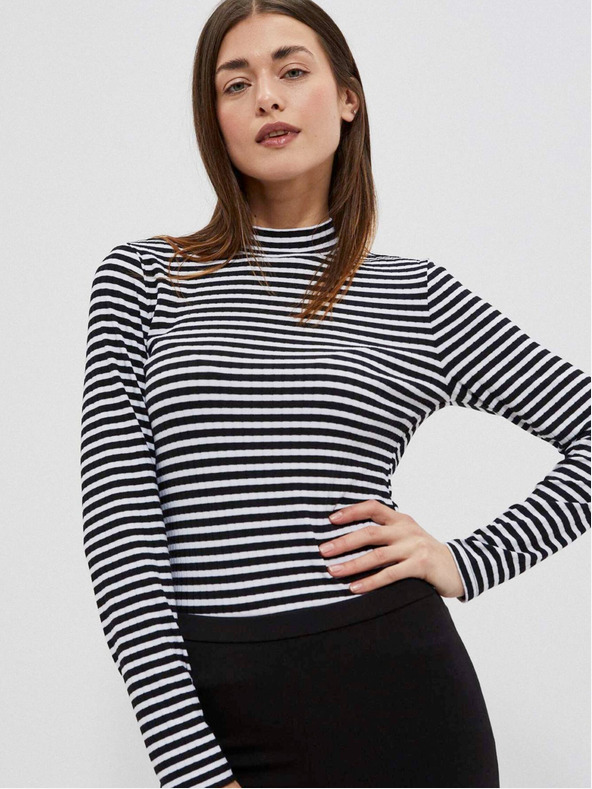 Moodo Fehér és fekete női csíkos póló Moodo