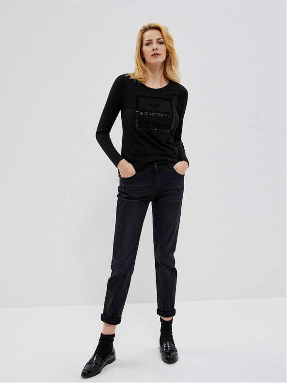 Moodo Fekete női blúz Moodo felirattal