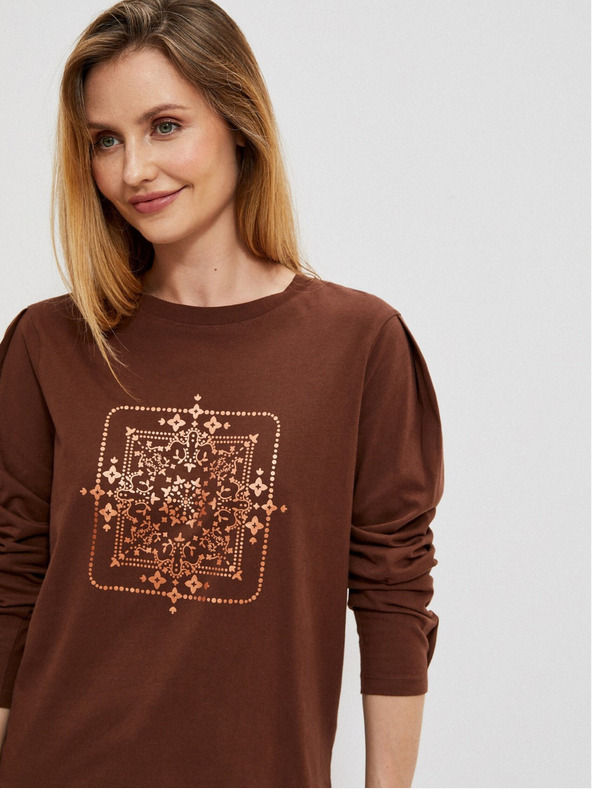 Moodo Hosszú ujjú, fémes mintás blúz