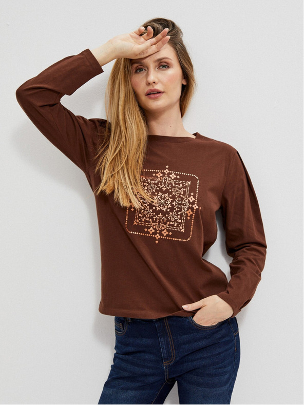 Moodo Hosszú ujjú, fémes mintás blúz