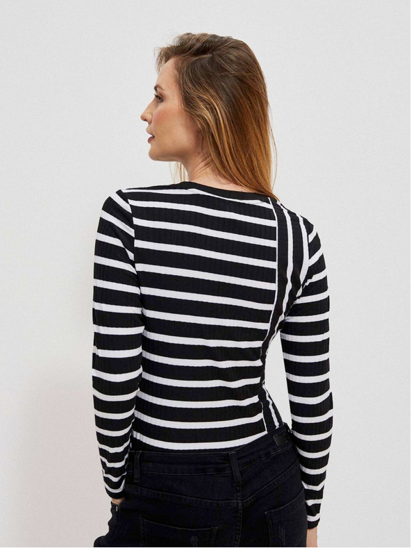 Moodo Fehér és fekete női csíkos póló Moodo
