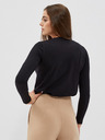 Moodo Fekete női póló dekoratív nyakkivágással Moodo
