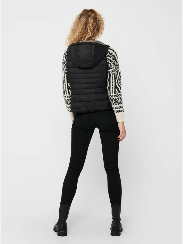 ONLY Fekete női steppelt kapucnis mellény ONLY New Tahoe