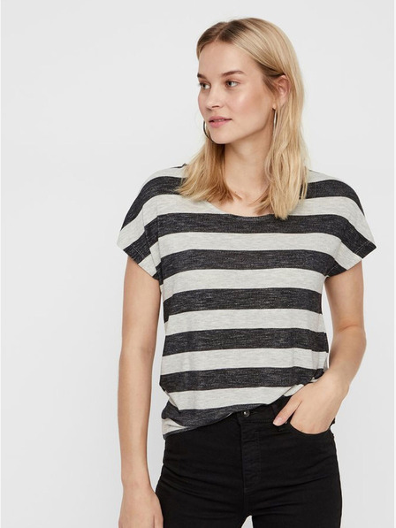 Vero Moda Krém-fekete csíkos póló VERO MODA Wide
