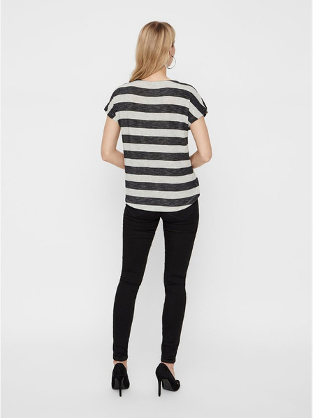 Vero Moda Krém-fekete csíkos póló VERO MODA Wide
