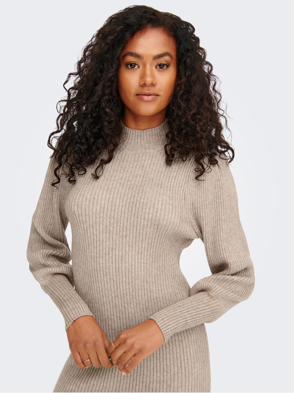 ONLY Bézs színű pulóver ruha ONLY Katia