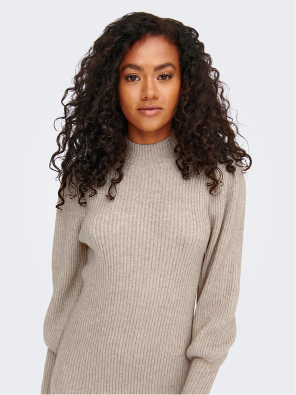 ONLY Bézs színű pulóver ruha ONLY Katia