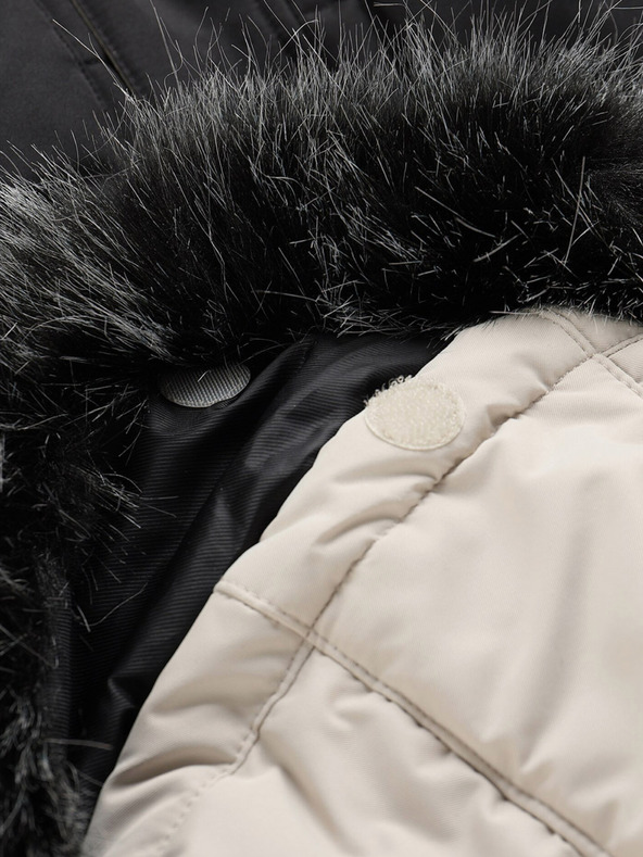 ALPINE PRO Fekete és szürke női téli steppelt kabát ALPINE PRO EGYPA