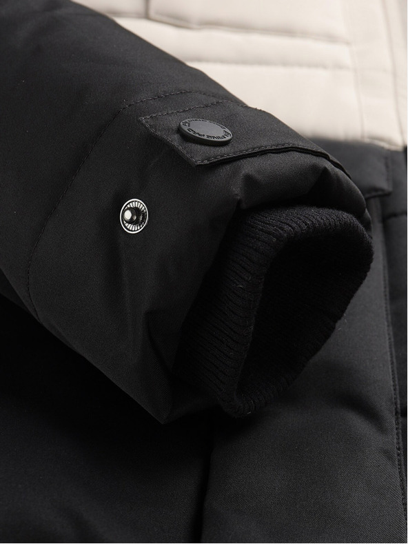 ALPINE PRO Fekete és szürke női téli steppelt kabát ALPINE PRO EGYPA