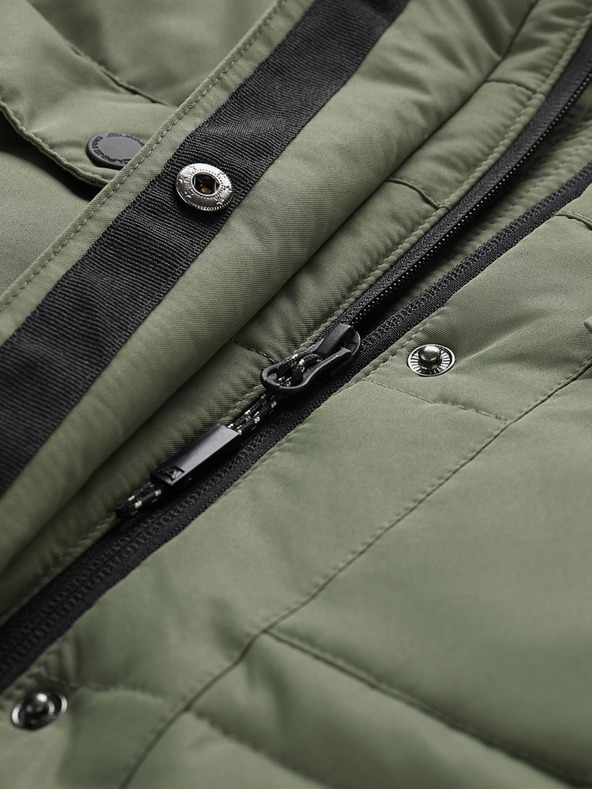 ALPINE PRO Fekete-zöld női téli steppelt kabát ALPINE PRO EGYPA