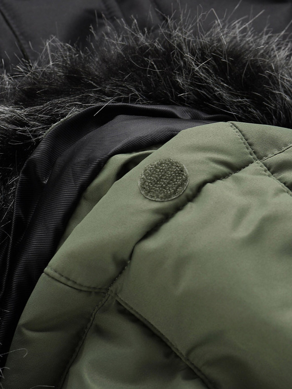 ALPINE PRO Fekete-zöld női téli steppelt kabát ALPINE PRO EGYPA