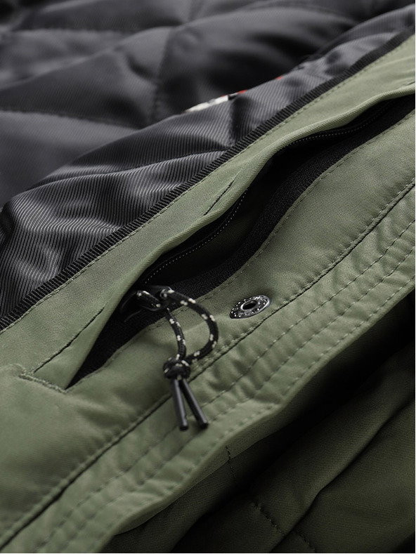 ALPINE PRO Fekete-zöld női téli steppelt kabát ALPINE PRO EGYPA