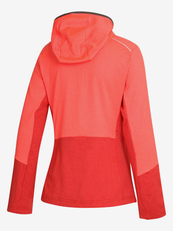 ALPINE PRO Piros és korallszínű női Alpine Pro Swana gyorsszárító kapucnis pulóver