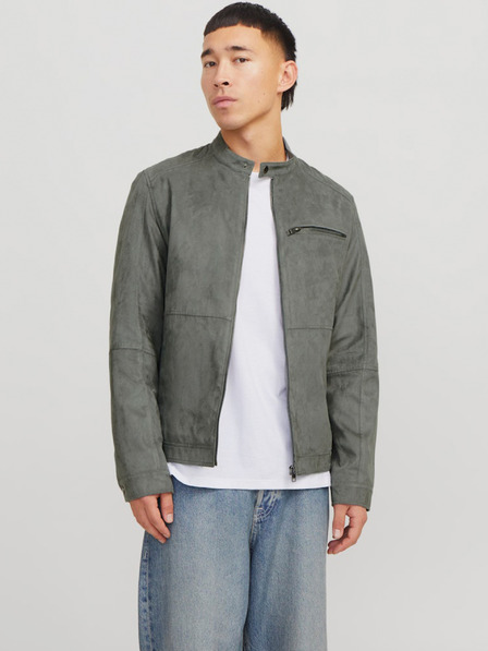 Jack & Jones Szürke Jack & Jones férfi szarvasbőr dzseki
