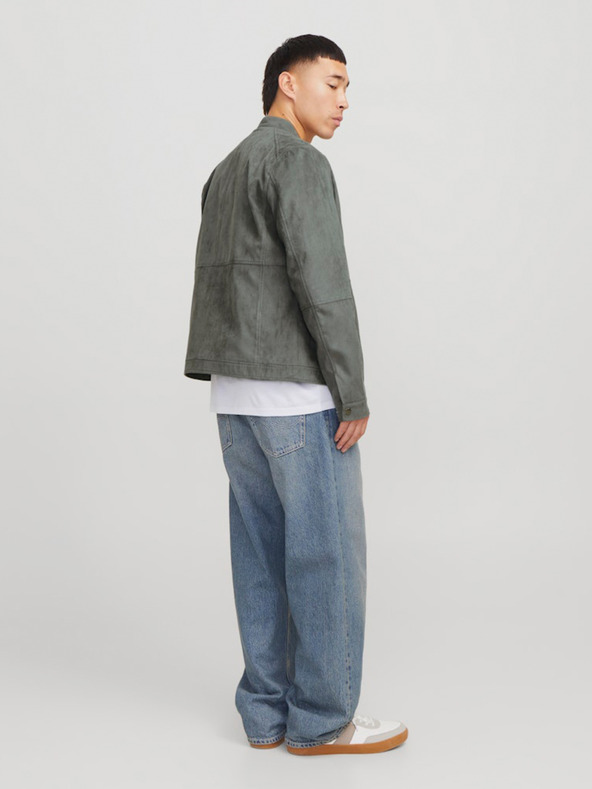 Jack & Jones Szürke Jack & Jones férfi szarvasbőr dzseki